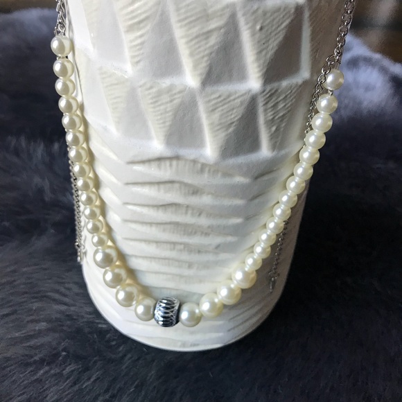 White Pearl Adjustable Necklace - Picture 2 of 2